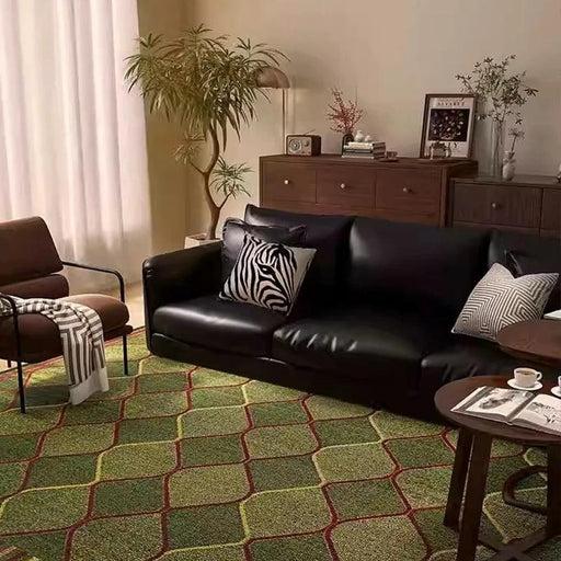 Luxurious Green Plaid Area Rug for Upscale Homes