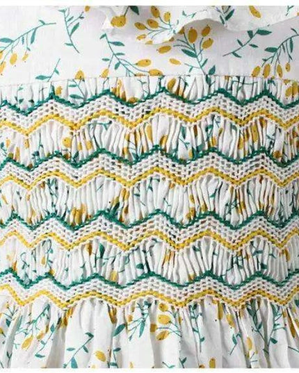 Adorable Floral Smocked Dress for Toddler Girls - Crafted with Love in Spanish Boutique Style A1335