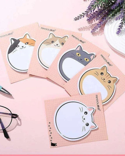 Kawaii Chubby Cat Memo Pad - 30 Playful Sticky Notes for Fun Organization