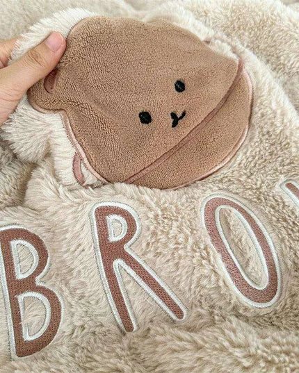 Charming Cartoon Bear Velvet Fleece Bedding Set for Kids - Duvet Cover, Sheet & Pillowcase in Various Sizes