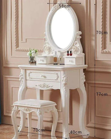 Chic European Minimalist Makeup Vanity Table