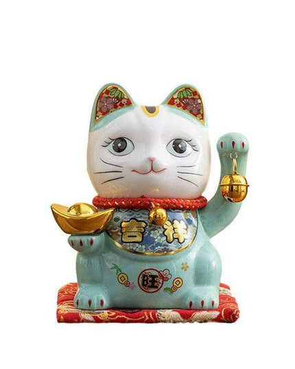 Charming 5-Inch Maneki Neko Ceramic Bank - A Playful Touch of Good Fortune for Your Home
