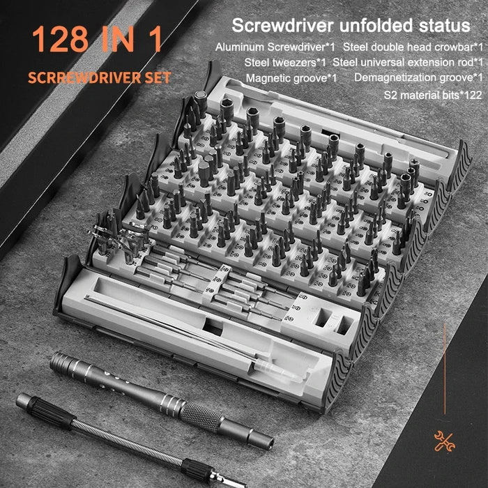 128-in-1 Portable Precision Screwdriver Kit for Electronics & Gadgets