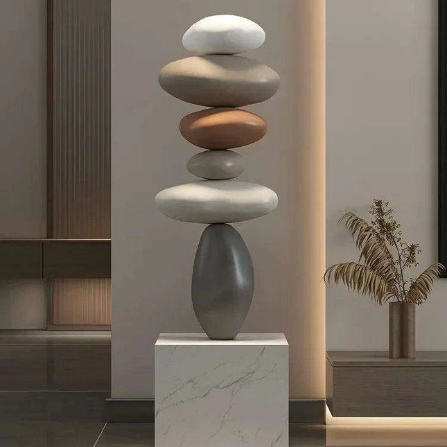 Serenity Stone 80CM Art Sculpture for Harmonious Indoor Atmosphere