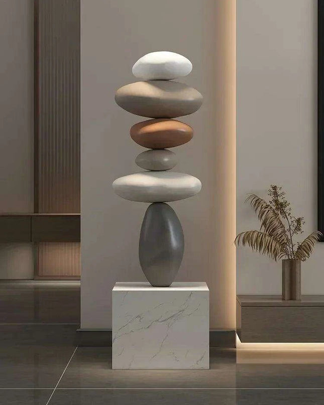 Serenity Stone 80CM Art Sculpture for Harmonious Indoor Atmosphere