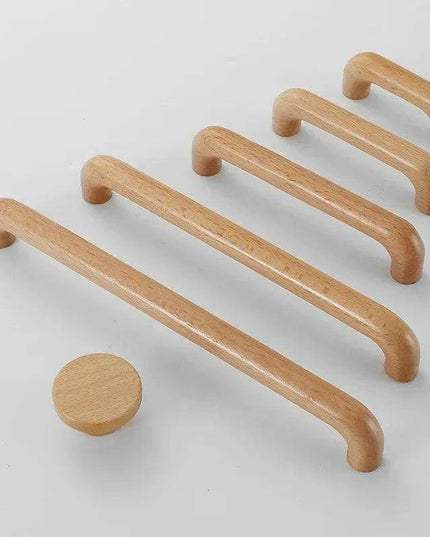 Chic Wooden Cabinet Knobs - Distinctive Walnut & Beech Drawer Handles for Elegant Home Interiors