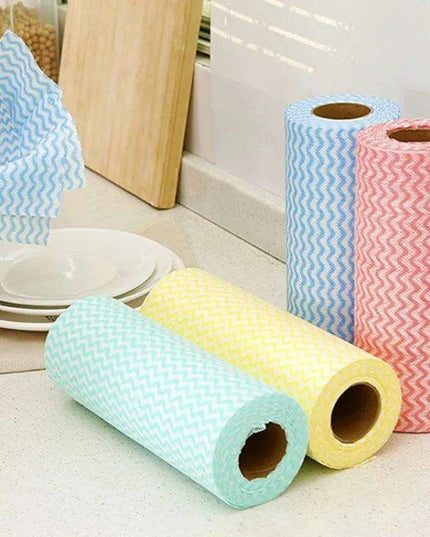 Multi-Color Disposable Cleaning Cloths Pack: 50 Count for Home Use