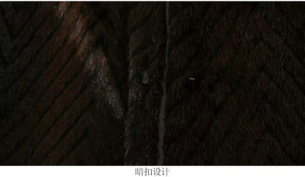 Elegant Striped Faux Mink Fur Winter Coat