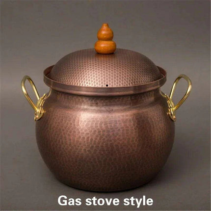 Handcrafted Copper Soup Pot with Induction Base - Essential for Culinary Excellence