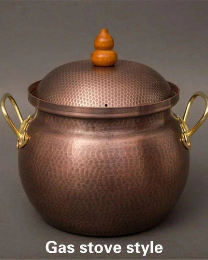 Handcrafted Copper Soup Pot with Induction Base - Essential for Culinary Excellence