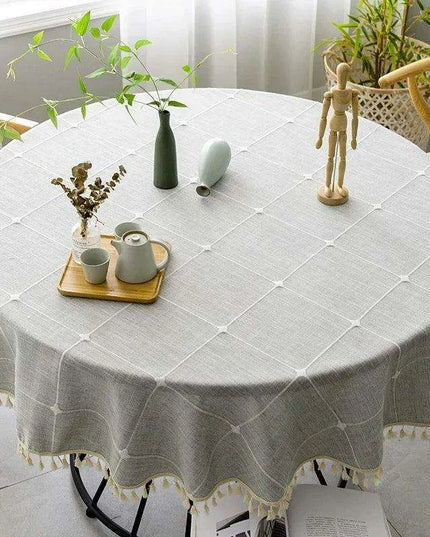 Stylish Customizable Plaid Cotton Linen Tablecloth - Elevate Your Dining Experience
