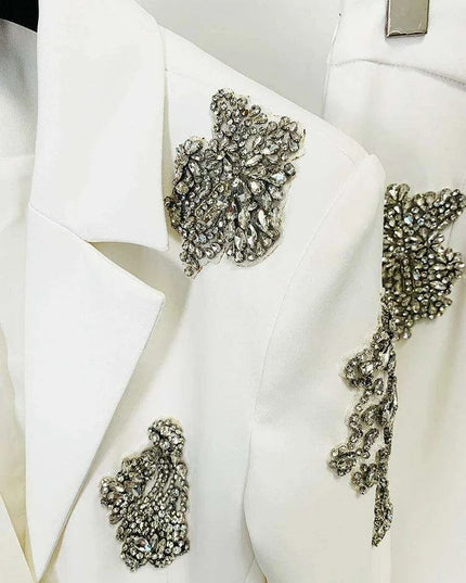 Women's 2-Piece Notched Blazer and Straight Pants Office Ensemble