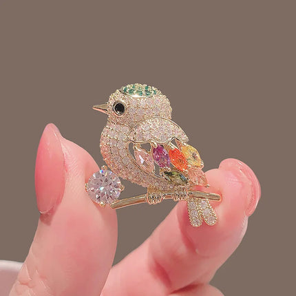 Trendy Zone Lovely Birds Butterfly Cat Brooch with Pearl & Rhinestones