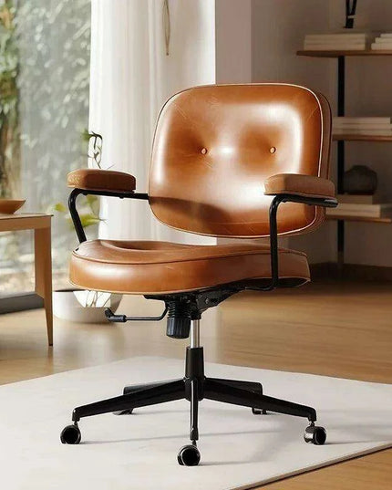 Vintage-Inspired Ergonomic Swivel Chair - Elevate Comfort and Aesthetics in Your Home Office