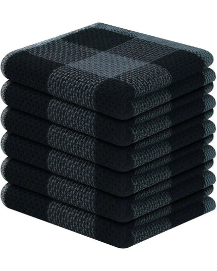 Elegant Cotton Waffle Weave Kitchen Towel and Scrubbing Pad Collection