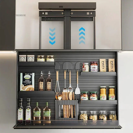 Electric Voice-Controlled Vertical Kitchen Cabinet Lifting Rack — 10 Width Options