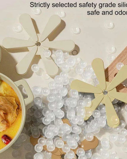 Silicone Heat-Resistant Trivet (Set of 3 with 1 Stand) - Lightweight Non-Slip Insulated Pads