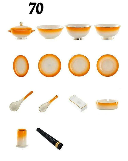 Exquisite Jingdezhen Bone Porcelain Dining Set: Sophisticated Tableware for Upscale Dining Events