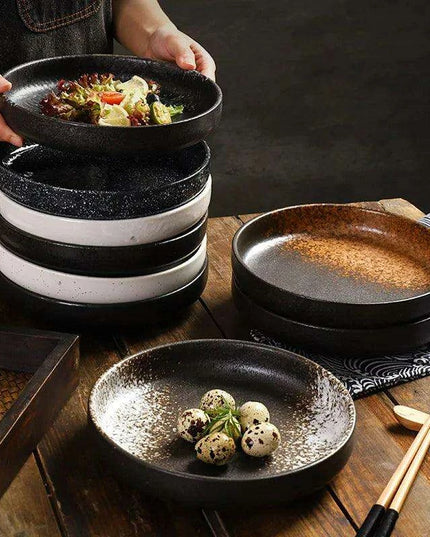 Chic 8-Inch Japanese-Inspired Ceramic Plate for Serving Pizza and Pasta