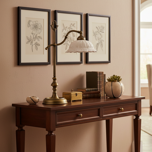 Nordic Copper & Ceramic LED Desk Lamp – Warm & Neutral Light