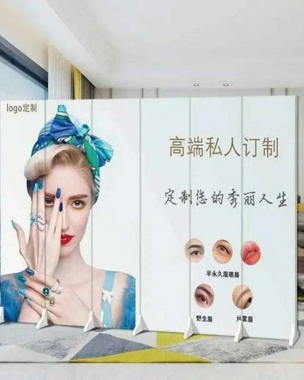 Versatile Mobile Folding Chinese Partition Screen for Hotels and Offices - Dual-Sided Conference Divider