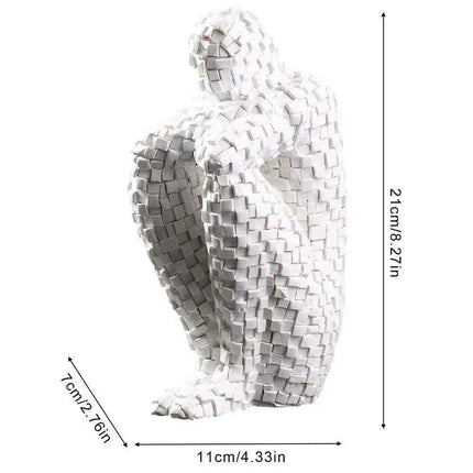 Nordic Elegance: The Thinker Resin Sculpture for Stylish Home Decor