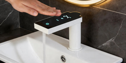 KEMAIDI Touchless Sensor Bathroom Faucet Mixer with Smart LED Digital Display Deck Mount Automatic Infrared Hands-Free Basin Tap kemaidi-touchless-sensor-bathroom-faucet-mixer-with-smart-led-digital-display-deck-mount-automatic-infrared-hands-free-basin-tap
