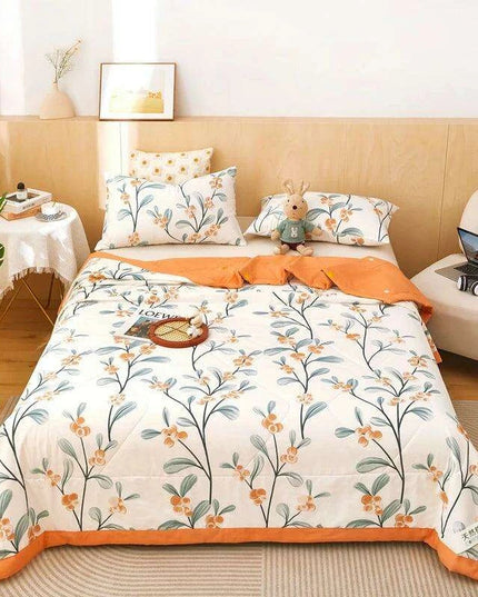 Dinosaur Delight Summer Quilt for Kids - Fun Floral Patterns for Boys' Room Decor