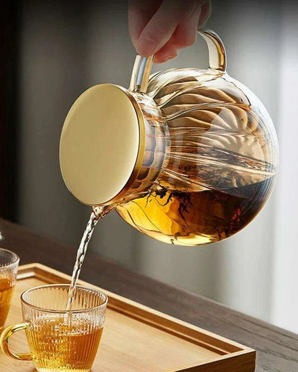 Artisan Glass Teapot Set with Precision Filter and Electric Pottery Heater for Traditional Kung Fu Tea Brewing