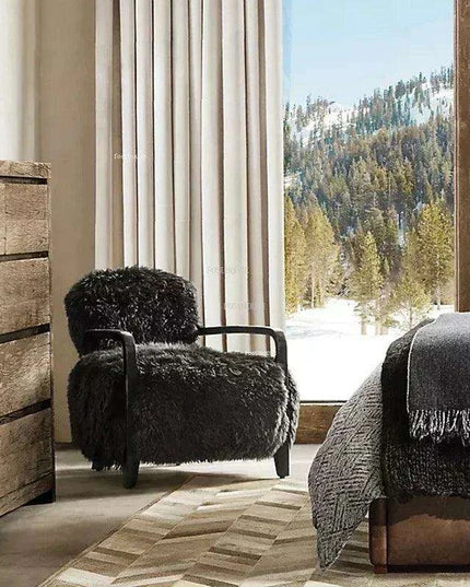 Opulent Moroccan-Inspired Wooden Armchair and Ottoman Set - Elegant Home Relaxation Duo