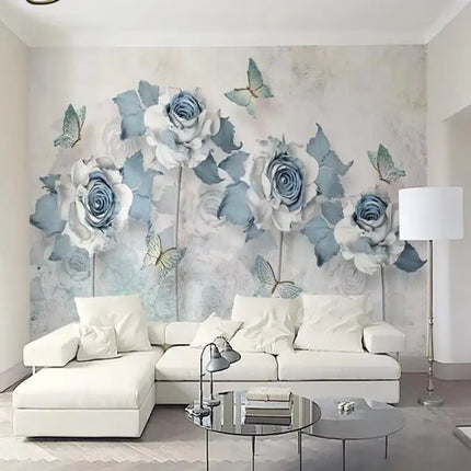 Très Elite Retro 3D Flower Oil Painting Wall Art Mural for Living Room