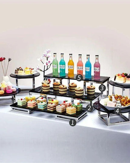 Elegant Stainless Steel Tea Buffet Stand for Sophisticated Entertaining