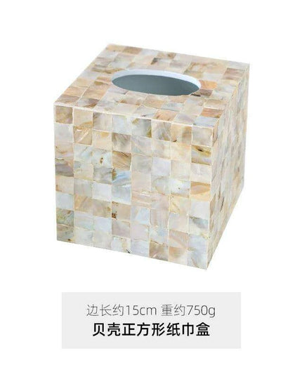 Elegant Handcrafted Mother of Pearl Tissue Box - Unique Artisan Decor for a Chic Home Upgrade