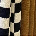 Customized French Retro Checkerboard Jacquard Curtain For Living Room Bay Window