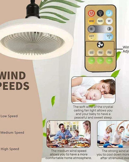 Silent 3-in-1 Ceiling Fan Light with Remote Control for a Tranquil Home Environment