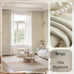 Beige / 1 piece W250xH310cm / Grommet Top