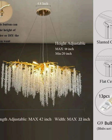 Nature's Elegance: Luxurious LED Crystal Chandelier for Exquisite Home Illumination