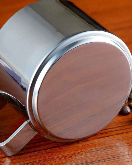 Elegant Double-Walled Stainless Steel Coffee Cup Set with Saucer and Spoon - Perfect Gift for Coffee Lovers