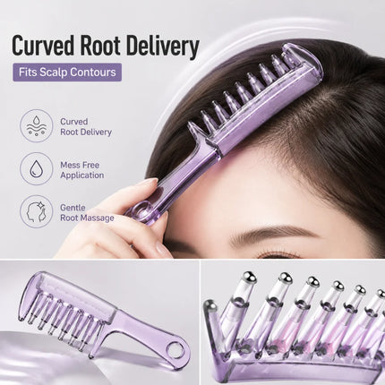 Transparent Scalp Oil Applicator Comb with Liquid Reservoir
