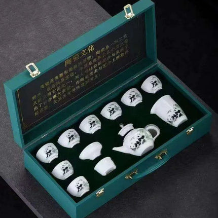 Exquisite Goat Fat Jade Porcelain Kungfu Tea Set for an Enriching Tea Experience