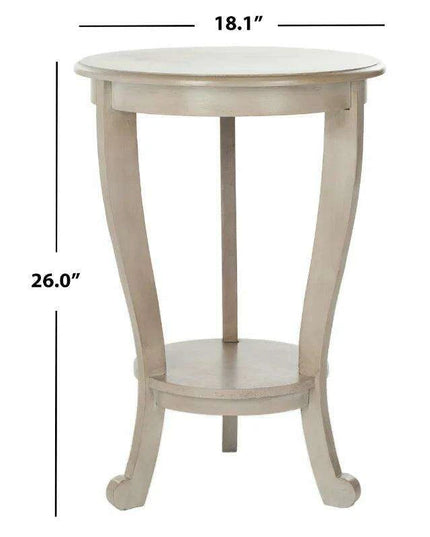 Elegant Grey Pine Tri-Leg Pedestal Side Table with Chic Round Coffee Table Flavor
