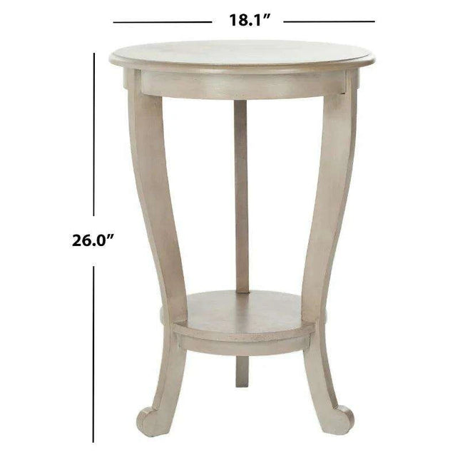 Elegant Grey Pine Tri-Leg Pedestal Side Table with Chic Round Coffee Table Flavor