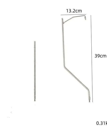 Multi-Functional Stainless Steel Camping Gear Organizer with Built-in Light Stand and Storage Solutions