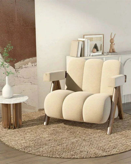 Luxurious Japanese Cream Single Sofa Chair - Chic Scandinavian Moroccan Aesthetic