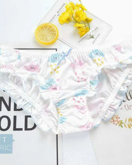 Whimsical Strawberry Ruffle Seamless Women's Underwear for Girls in Japanese Fashion