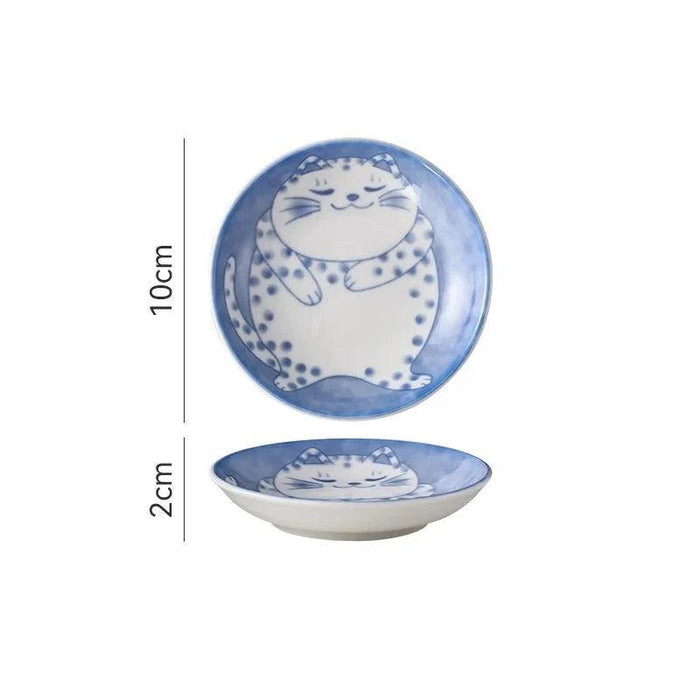 Charming Cartoon Cat Ceramic Bowl Set - A Playful Addition to Your Dining Collection