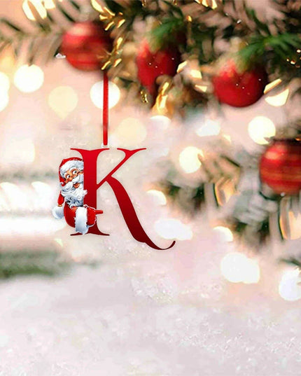 Personalized Santa Hat Alphabet Ornaments for Holiday Tree Decoration