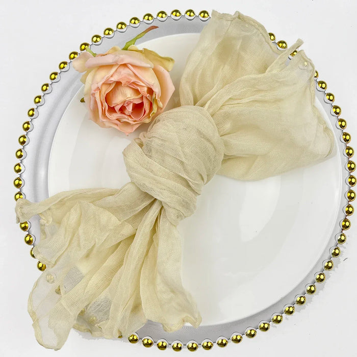 Gauze Cheesecloth Napkins - Set of 100 | 19.7 x 19.7 Inch Dinner Cloth Napkins for Home Weddings and Events