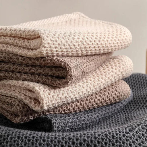 Luxurious Honeycomb Cotton Hand Towels - 2-Pack Absorbent Kitchen Essentials