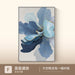 Blue Floral Abstract Art Print with Luxurious Gold Foil Detail - Chic Scandinavian Decor Piece